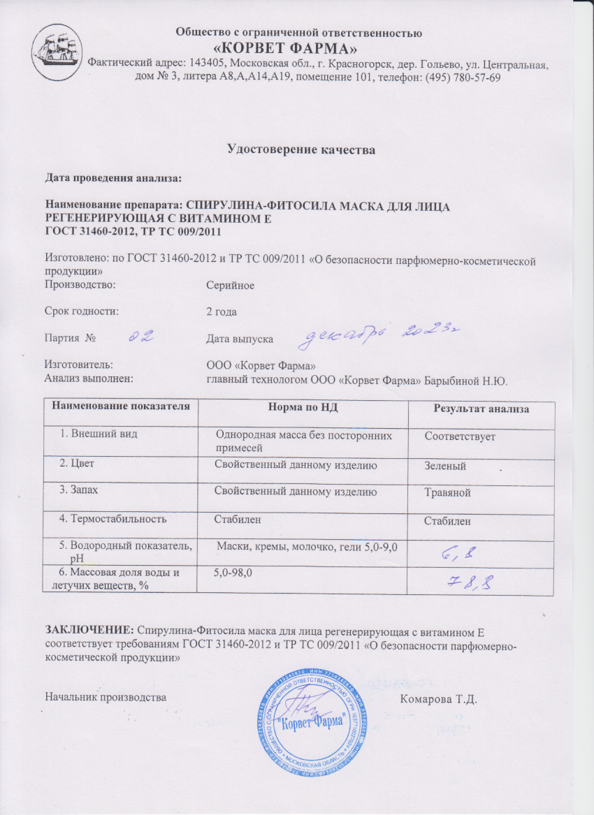 Паспорт №12202302